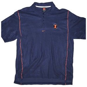 Vintage Nike Team Illinois Fighting Illini Polo Shirt Center Swoosh Mens Size XL